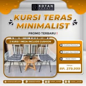 Kursi Teras Rotan Gentong Putri Include Chusion